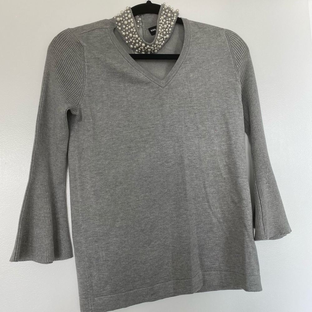 Karl Lagerfeld choker sweater with pearls
